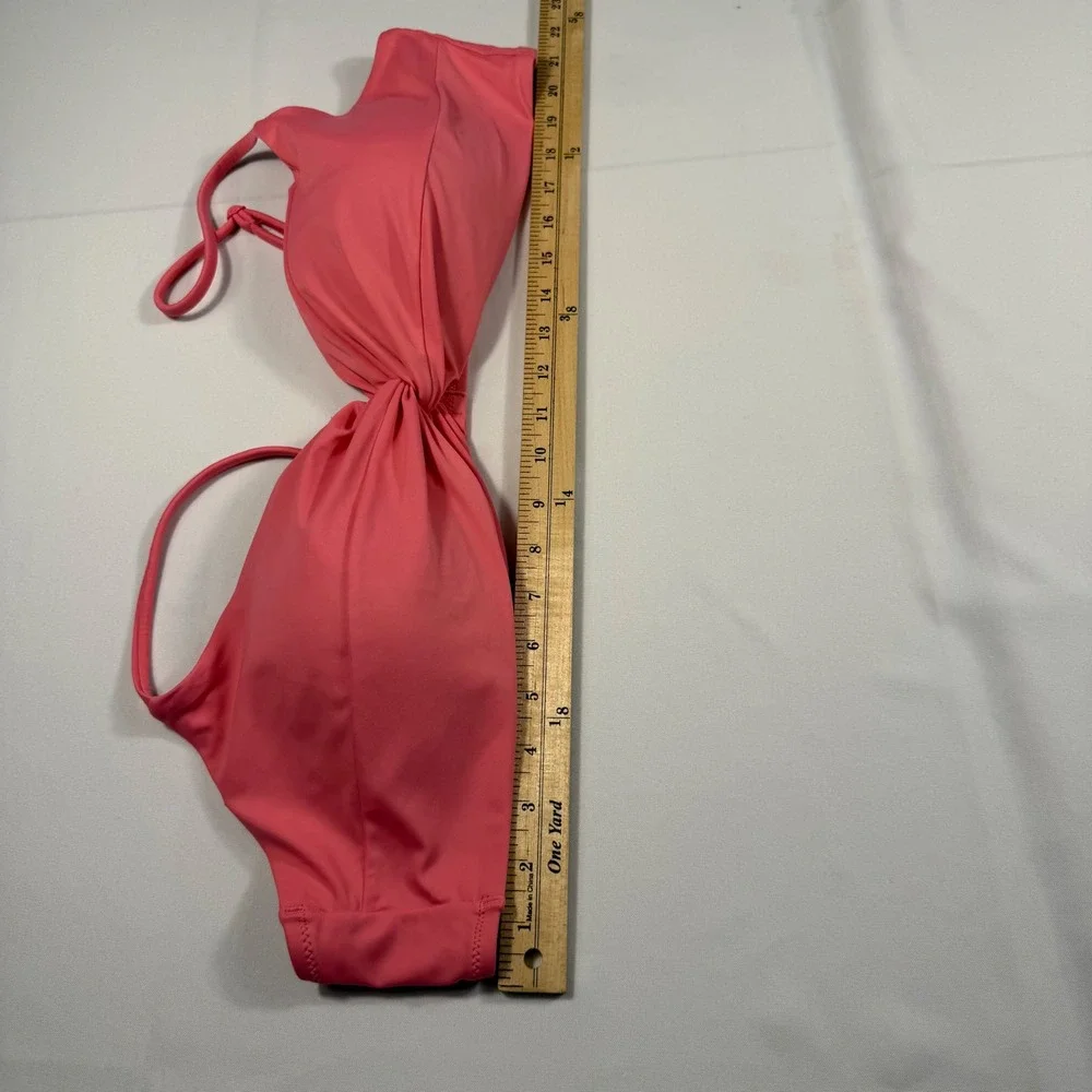 J.Crew Re-Imagined Pink Twist Front Bandeau Bikini Top BH559 Womens 3X